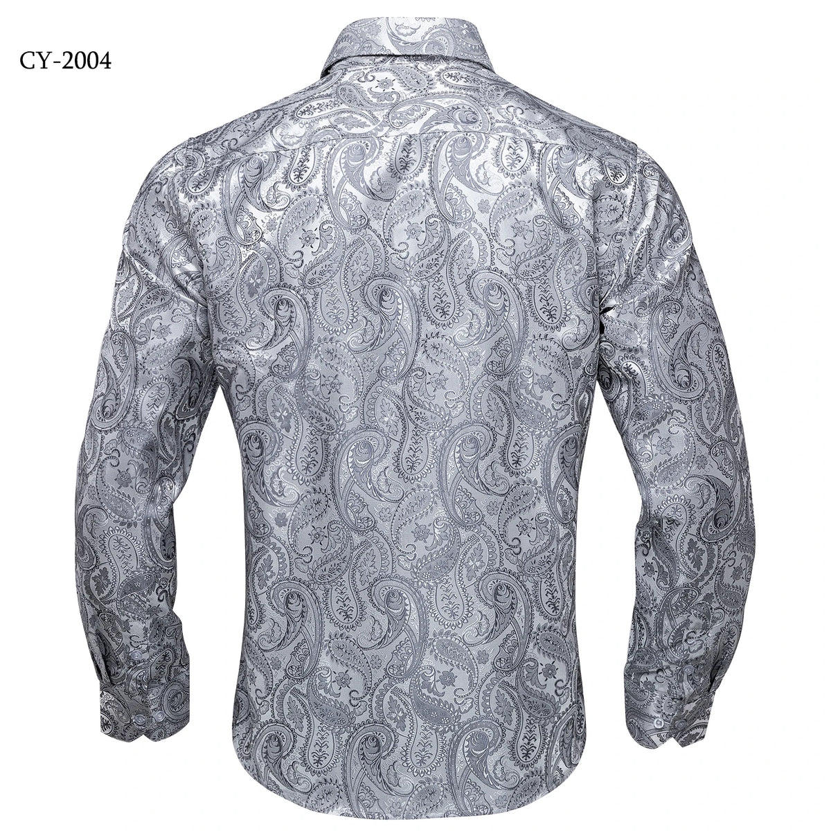 Brand New Men's Royal Blue Business Shirts Luxury Fashion Paisley Long Sleeve Turn-Down Collar Social Shirt Male Casual Blouse