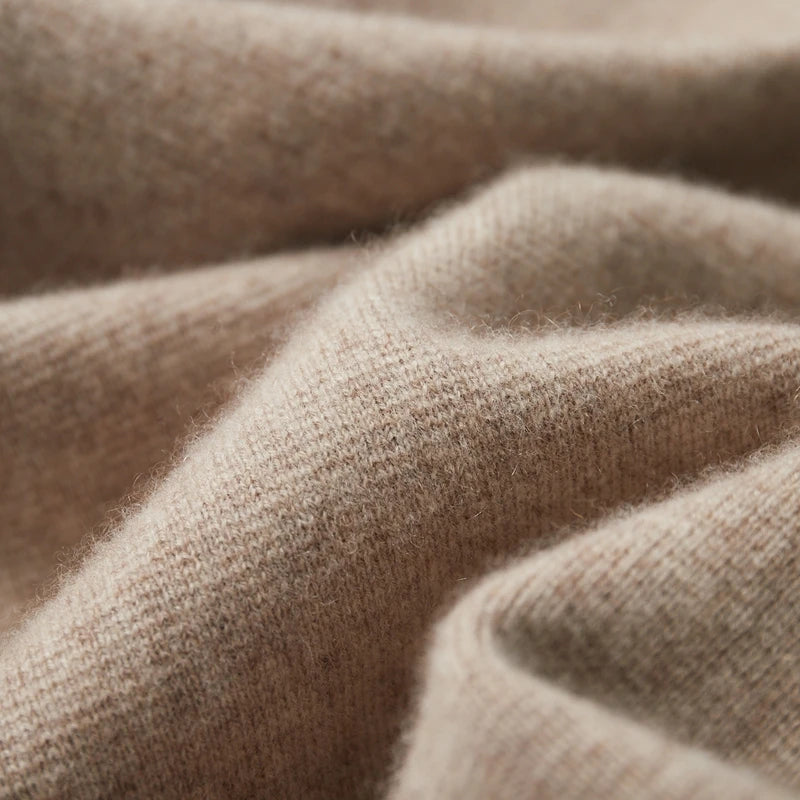 Men's Cardigan 100% Merino Wool Knitted Zippered Jacket 2023 Autumn and Winter Thickened Long Sleeved Men's Sweater Lapel Shirt