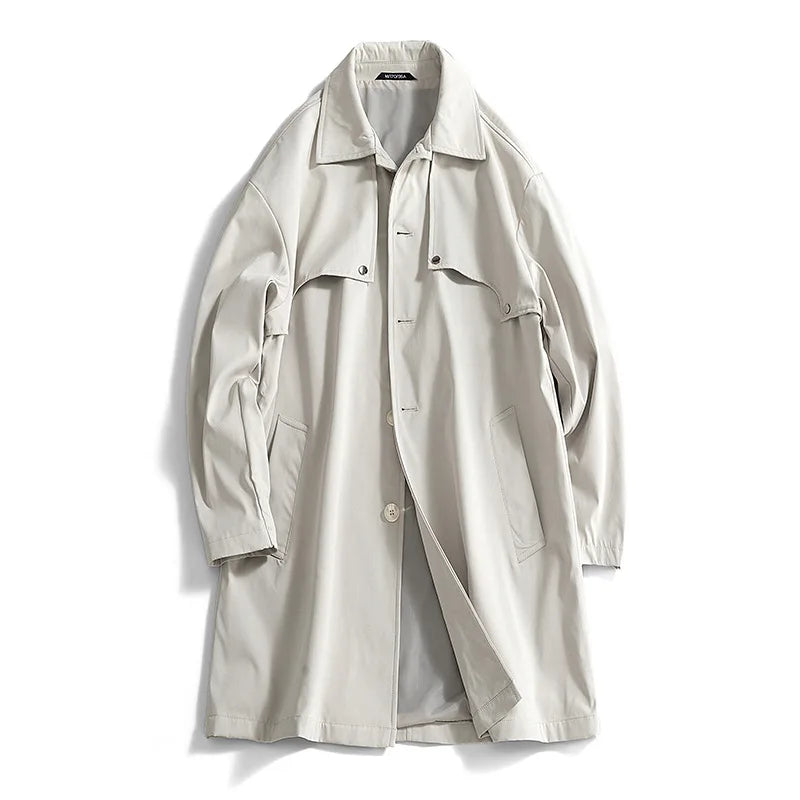 2025New Windbreaker Men's Autumn And Winter European Version Of The Long Plus Velvet Business Casual Coat Jacket Men Coat Luxury