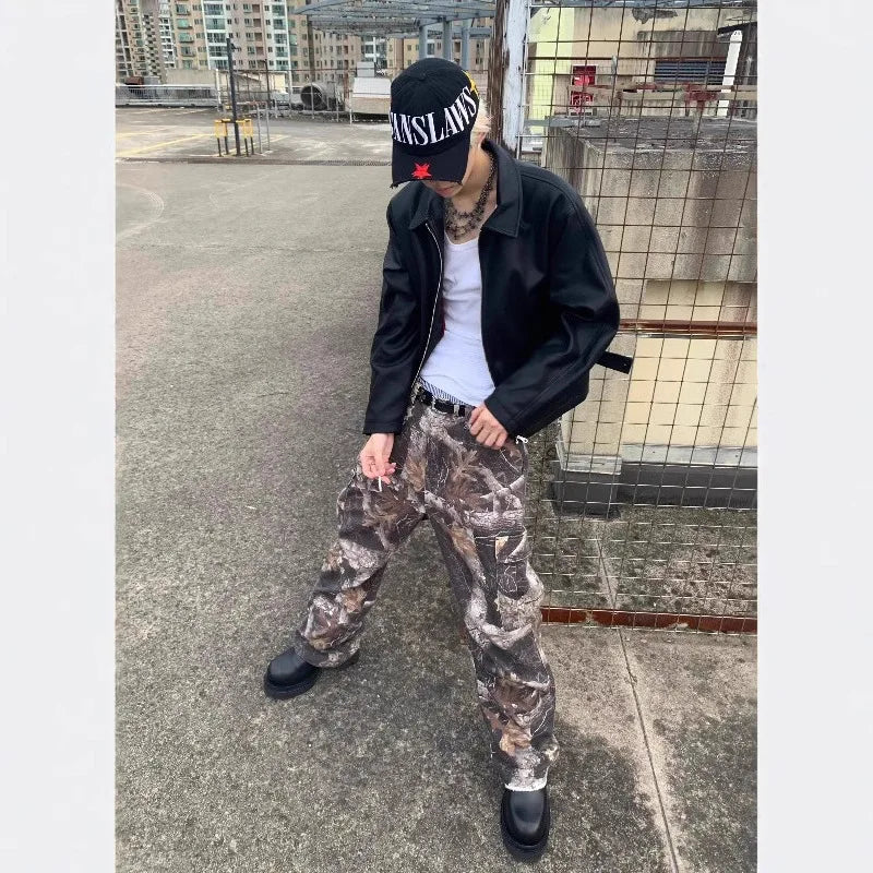 2026 New Men's Spring and Autumn PU Leather Jacket Short Cleanfit Loose Casual Motorcycle Top Warm Artificial Leather Coat