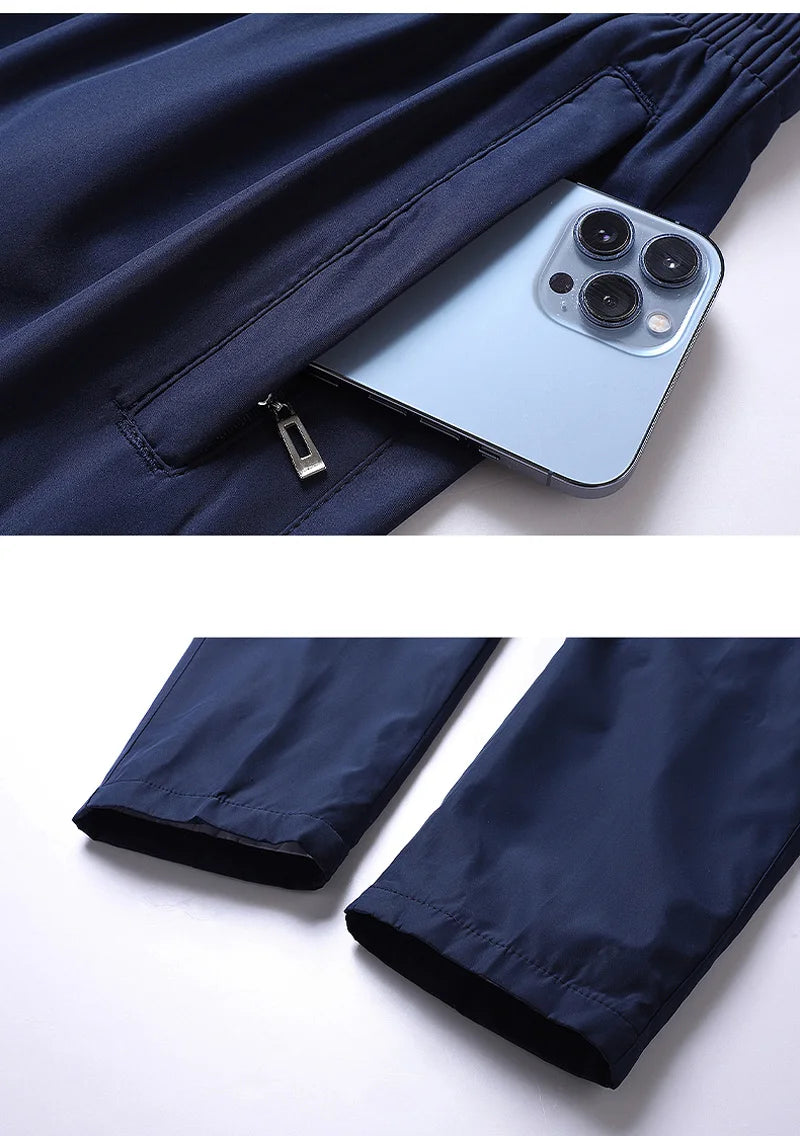 New Men's Patchwork Tracksuit Sweatshirts+Sweatpants Sets Autumn Quality  Man Gym Joggers Pullover Trousers Streetwear 2pcs Set