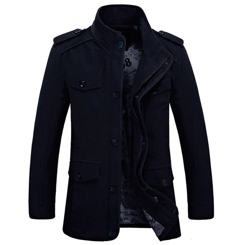 High Quality Men's Casual Jacket 6XL Male Windbreaker Oversized Cotton Classic Jackets Men Clothing Trench Coat