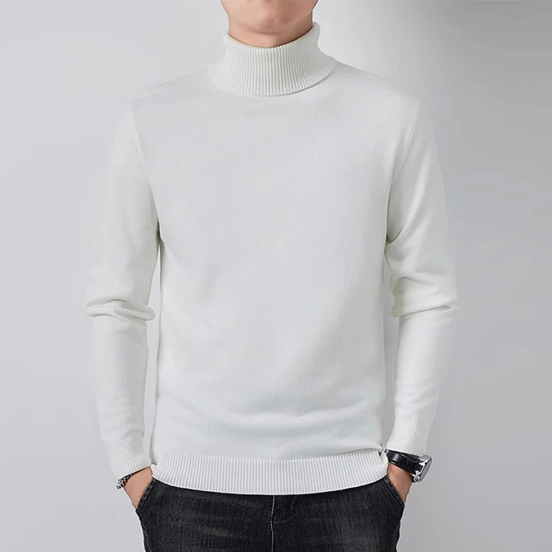 Autumn Winter Thermal Warm Breathable Sweater Men's New Long Sleeve Knit Pullover Sweater Lightweight Dark Grey Black Sweater