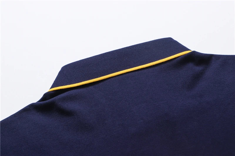 TACE&SHARK Fashion Stripe Shark Embroidery Polo Shirt Summer Men Business Shark Polos Tops Mens Casual Slim Fit Clothing