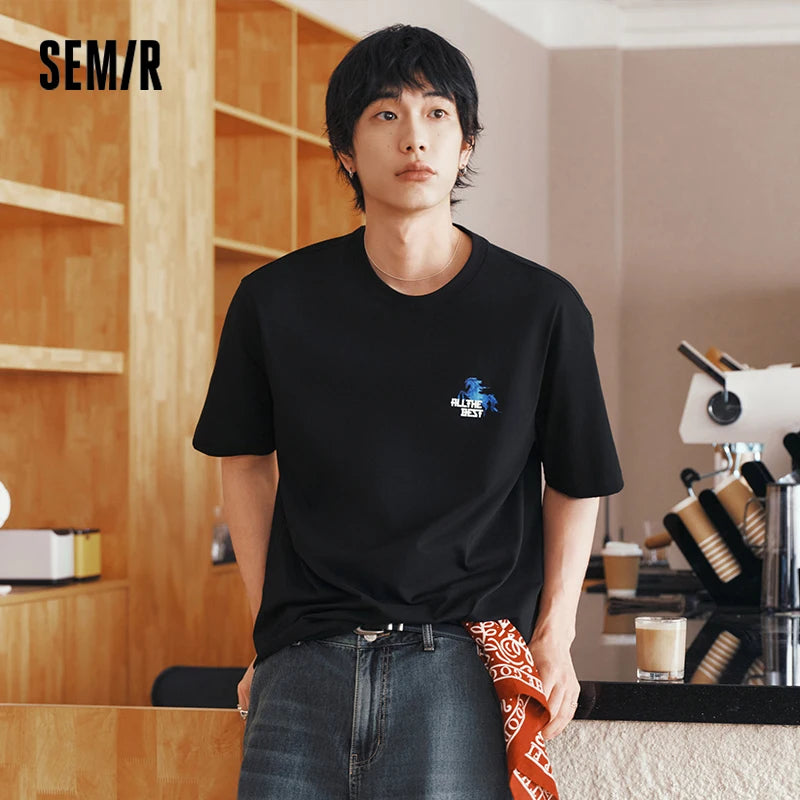 Semir Men Tshirt Cool Feeling Printed Traditional Style Trendy Knit Casual Top 2026 Summer Fashion Daily Comfort Wear