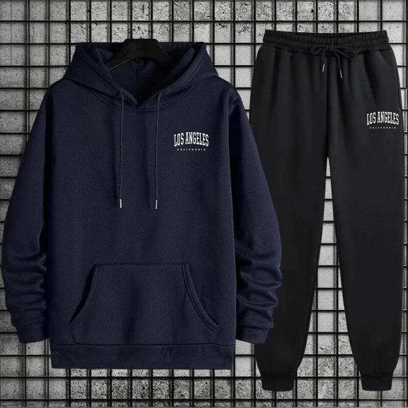 2025 Casual Tracksuit Hoodie + Sweatpants Men's Sportswear Autumn Training Sports Set Male Urban Fashion Warm Sweatshirt Outfit