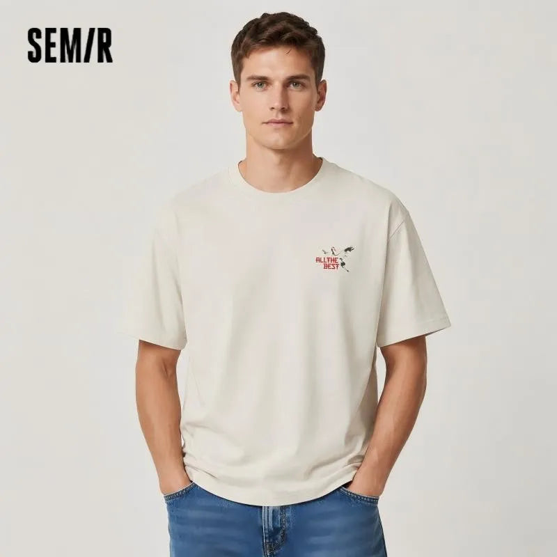 Semir Men Tshirt Cool Feeling Printed Traditional Style Trendy Knit Casual Top 2026 Summer Fashion Daily Comfort Wear