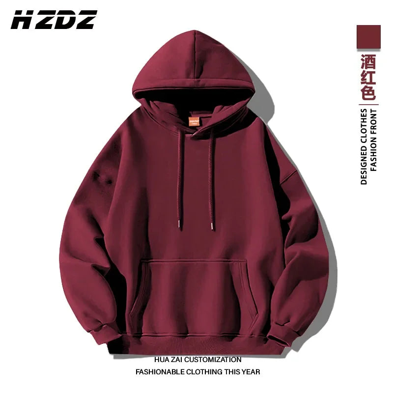 Men's solid color hooded sweatshirt available in multiple colors a casual and stylish street style hoodie