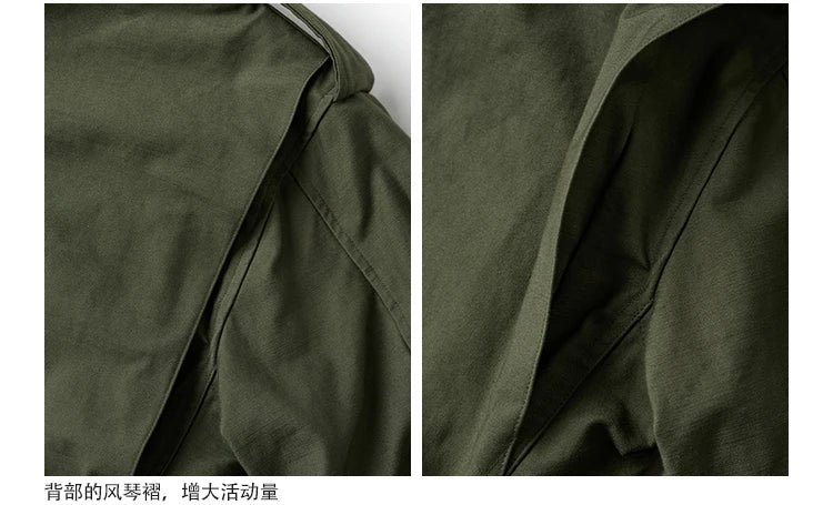 Rugged Bronson 1969 M65 Blended Satin Field Jacket M-65 Olive Green Jacket M51 Tactical Coat