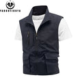Tops 2025 New Summer Men Outdoor Camping Fishing Webbed Vest Men Sleeveless Many Pocket Tool Gear Loose Thin Vest Male Waistcoat