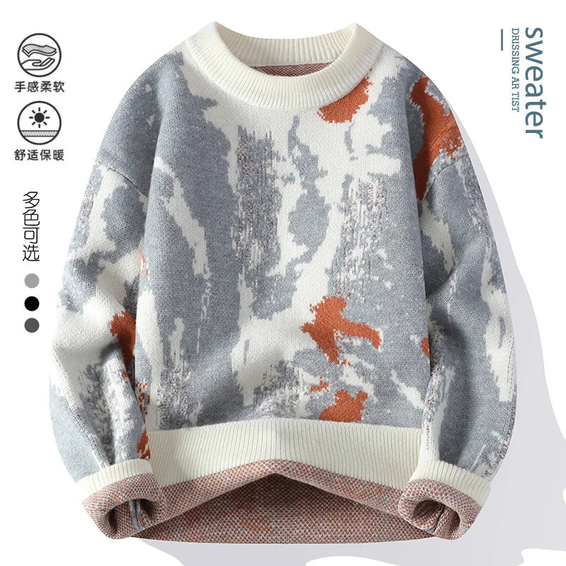 autumn and winter Men's Fashion casual Round Neck Warm sweater slim fit Sweaters Men sweater male Thicken Warm wool pullovers