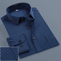 Men's Business Casual Social Shirts Oversized Plus Large Size 9XL Long Sleeve Classic Plaid Striped Brand Dress Shirts GOZBKF