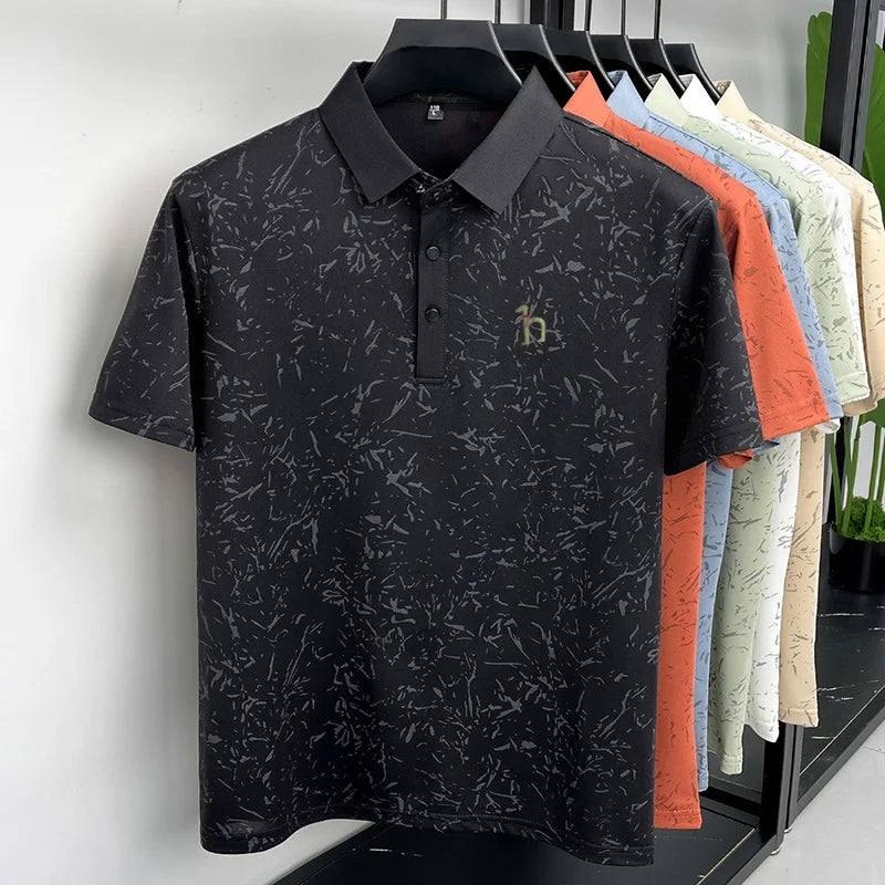New Men's Casual Original Printed Polo Shirt Breathable Comfort Short Sleeve Lapel T-shirt High Quality Versatile Men's Clothing