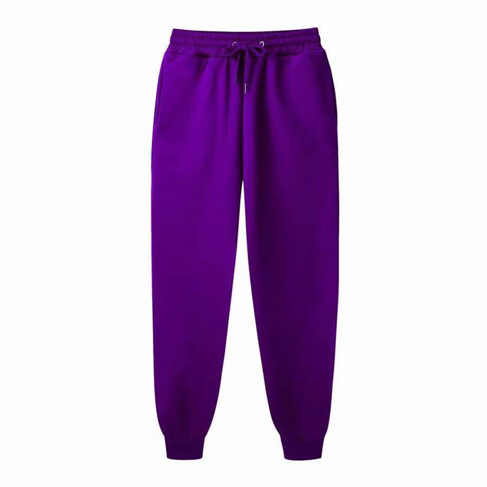 Mens Casual Pants Autumn Winter Fleece Sweatpants Men Running Jogger Sports Gym Trousers Fashion Solid Color Workout Long Pants
