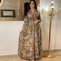 Women's Fashion  New Sexy Elegant Dress Temperament Digital Printing Long Shirt Dress Ladies Elegant Commuter Casual Dress