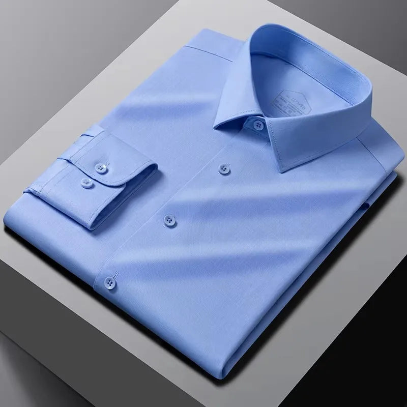 8XL Mens Shirts Long Sleeve Big Sizes Anti-wrinkle Business Men Shirt Long Sleeves Dress Shirts For Men Slim Fit Camisa Social