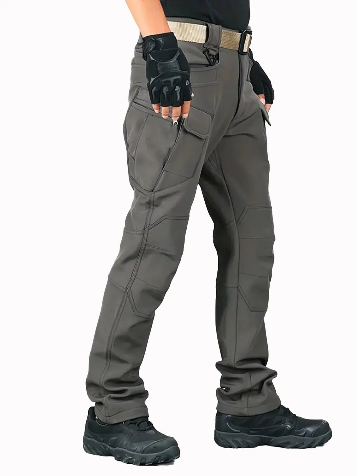 Men's Autumn Winter Softshell Elastic Camping Hiking Trekking Fishing Hunting Pants Outdoor Cycling Tactical Cargo Trousers
