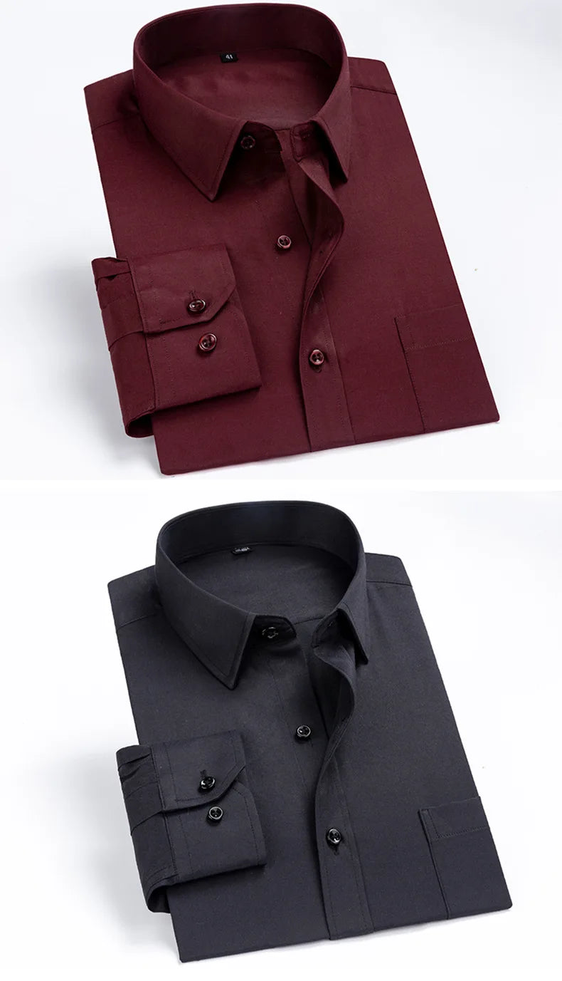 2026 Men's Long Sleeve Cotton Shirt Striped Design Spring Autumn Business Formal Dress Shirts for Men Party Wedding Shirts Male