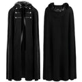 Men Punk Vintage Cape Casual Cloak Halloween Fur Collar Hooded Trench Medieval Costume Renaissance Party Autumn Winter Long Coat