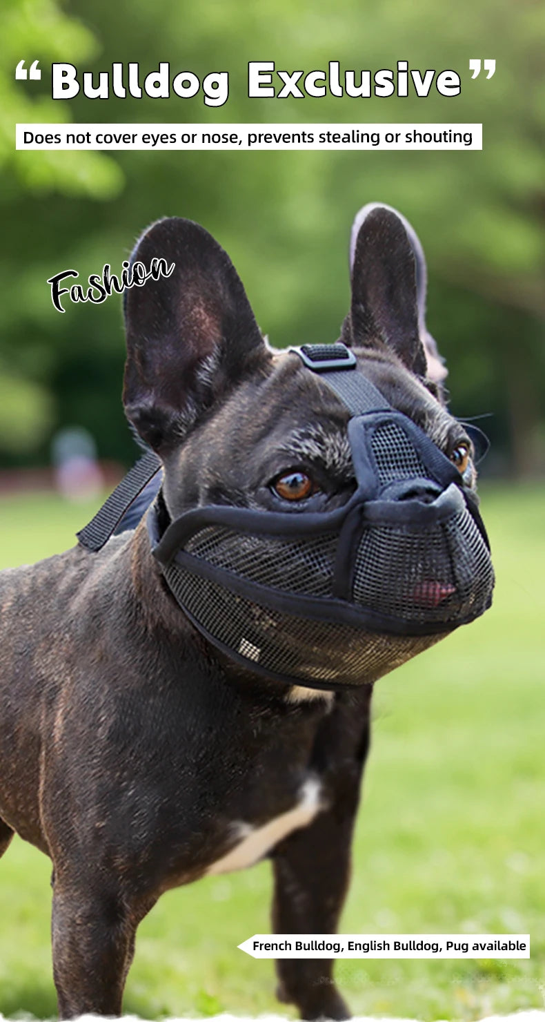 Dog Muzzle for Short-snouted Dogs Preventing Barking French Bulldogs Breathable Muzzle Prevent Accidental Ingestion Pet Products