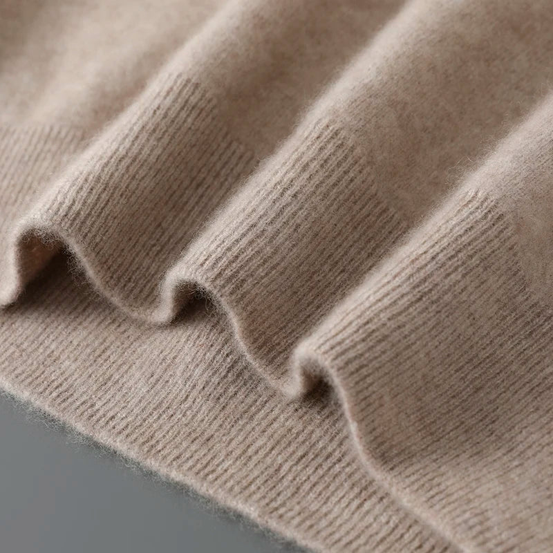 DjzDsm Autumn Winter Men's Sweater 100% Merino Wool Thick Hooded Pullover Soft Knitwear Casual Comfort Wool Clothing Tops