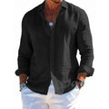 Men Beach Style Shirts Cotton Linen Casual Button Tops Lightweight Breathable Lapel Collar Vacation Hawaii Stylish Shirts