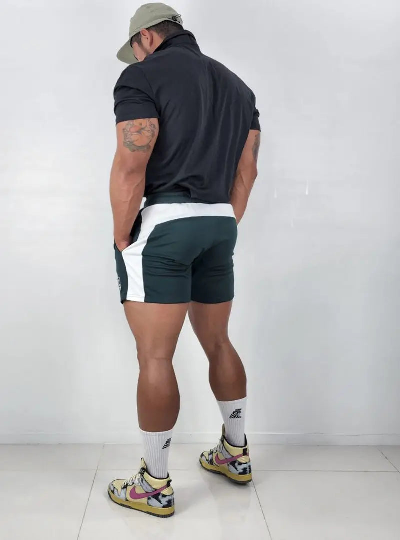 Men's Basketball 3-Point Sports Shorts Gym Fitness Training Elastic Loose Summer Beach Bodybuilding Shorts with Zip Pocket
