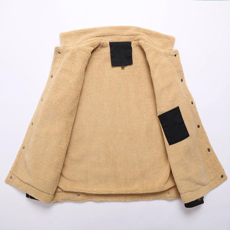 Autumn Winter Men's Fleece Jackets Casual Male Outdoor Windbreaker Work Jacket Mens Thermal Warm Tactical Coats Clothing