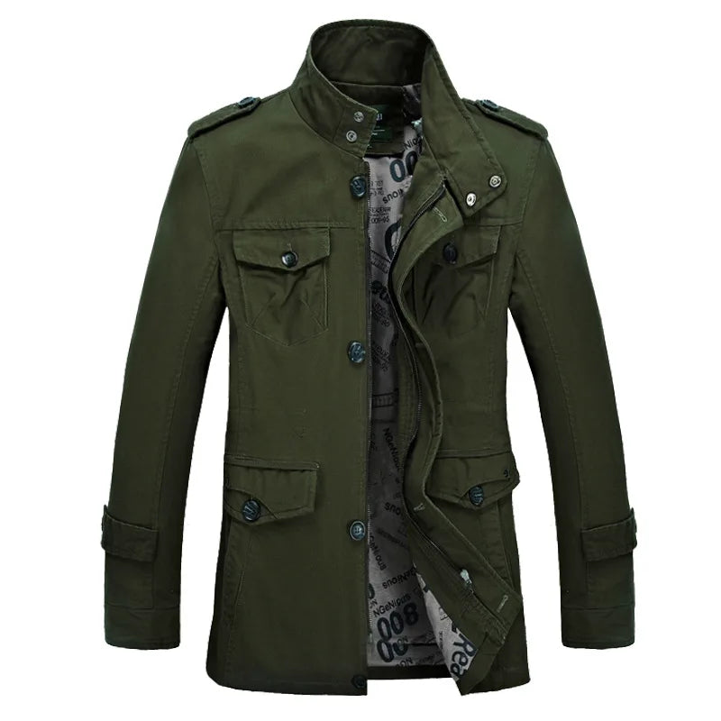 High Quality Men's Casual Jacket 6XL Male Windbreaker Oversized Cotton Classic Jackets Men Clothing Trench Coat
