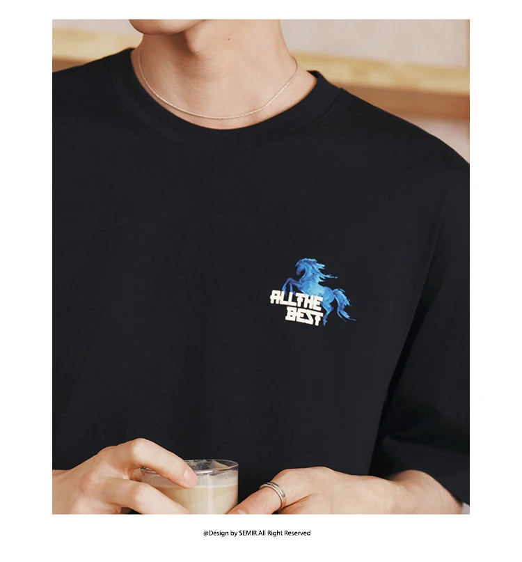 Semir Men Tshirt Cool Feeling Printed Traditional Style Trendy Knit Casual Top 2026 Summer Fashion Daily Comfort Wear