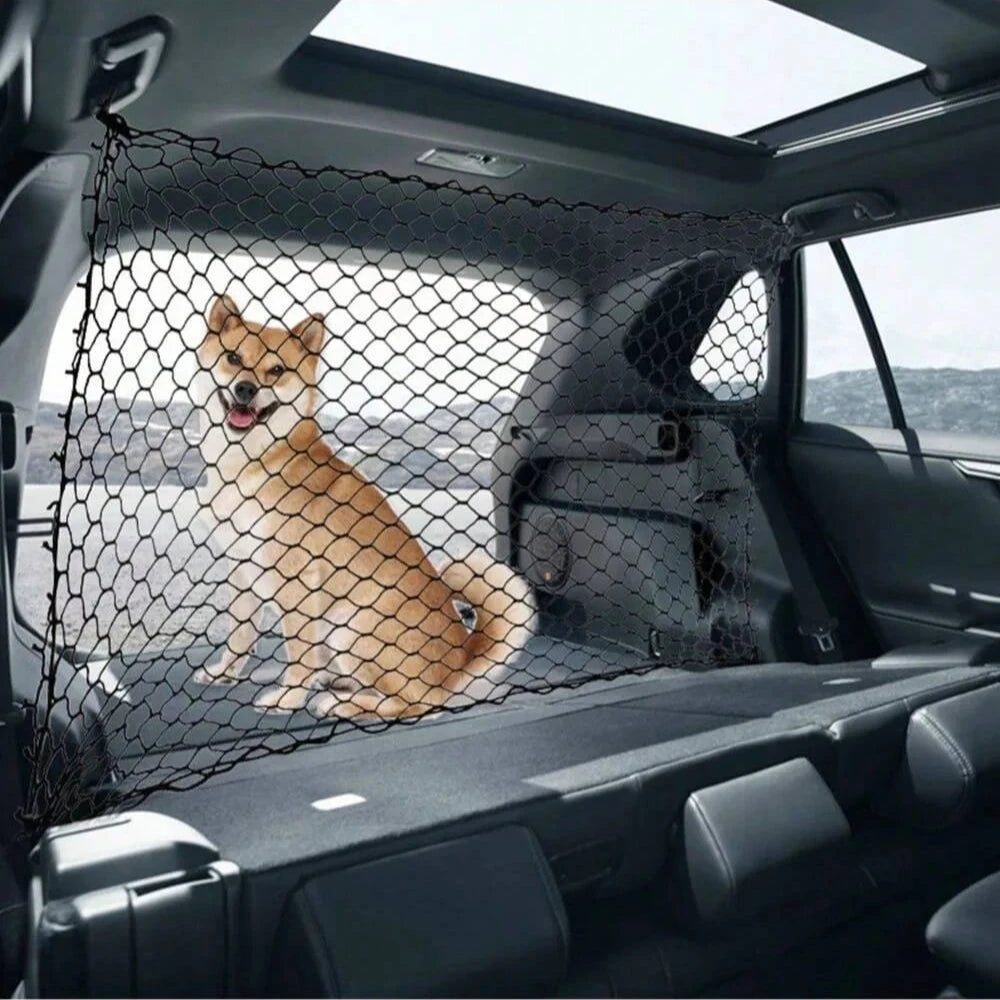 Car Trunk Fence Net Dog Isolation Protection Net Car Mounted Rear Seat Dog Safety Net Sturdy Elastic Pet Fence for Any Vehicle