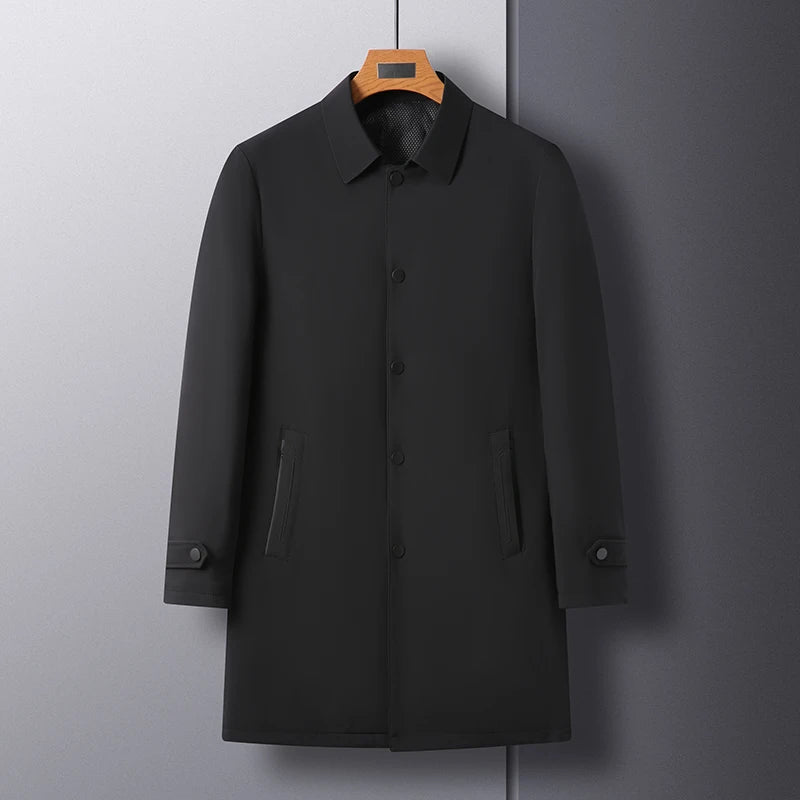 2026 autumn men's high-quality Business Trench Coat single breasted trench coat men long Casual Windbreakers Good Quality jacket