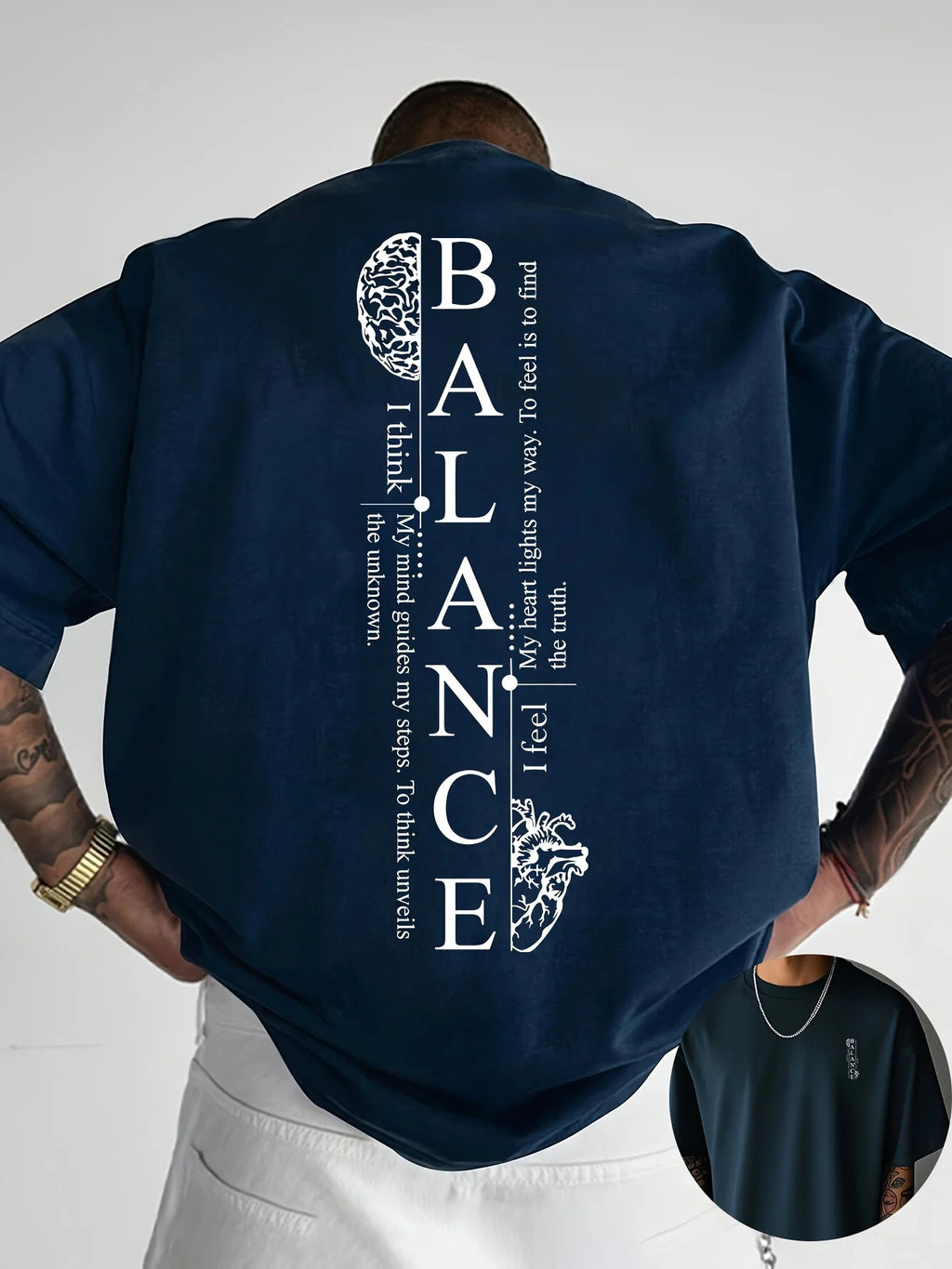 Vertical Red Balance Typography Print on Premium Soft 100% Cotton Mens T shirt Perfect for Summer Streetwear and Casual Vibe