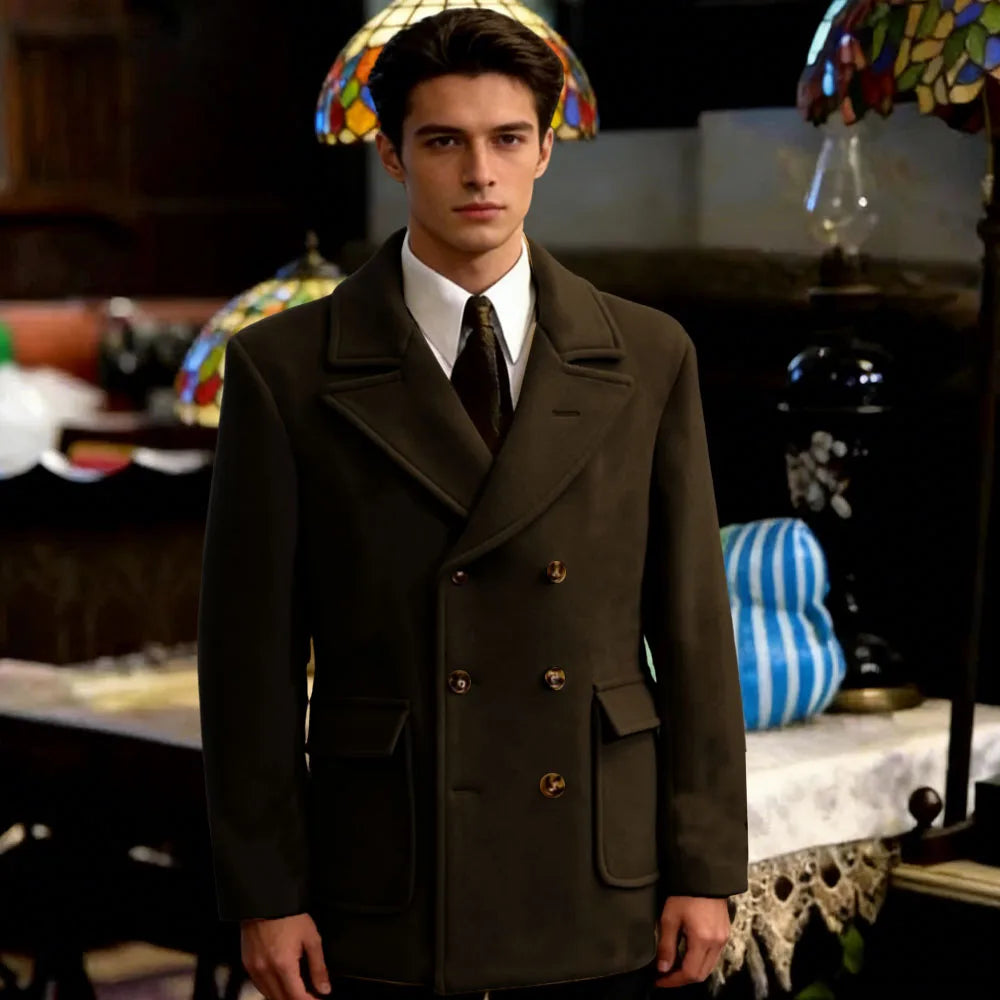 Classic British Style Man Winter Woolen Short Coat Thick Men's woolen suit Jacket Business Leisure Men Blazer For Office Work