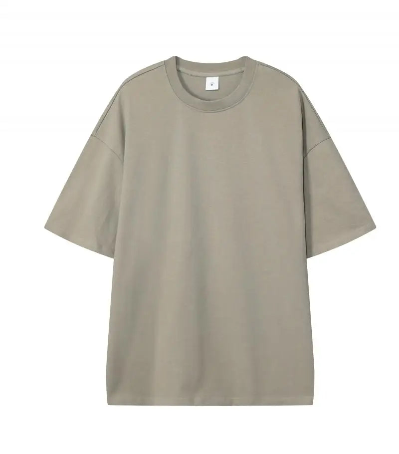 DIY Custom LOGO Thick Neck Drop Shoulder Big Size Style 330gsm High Qualtity Oversize Heavy Weight T-shirt for Men Streetwear