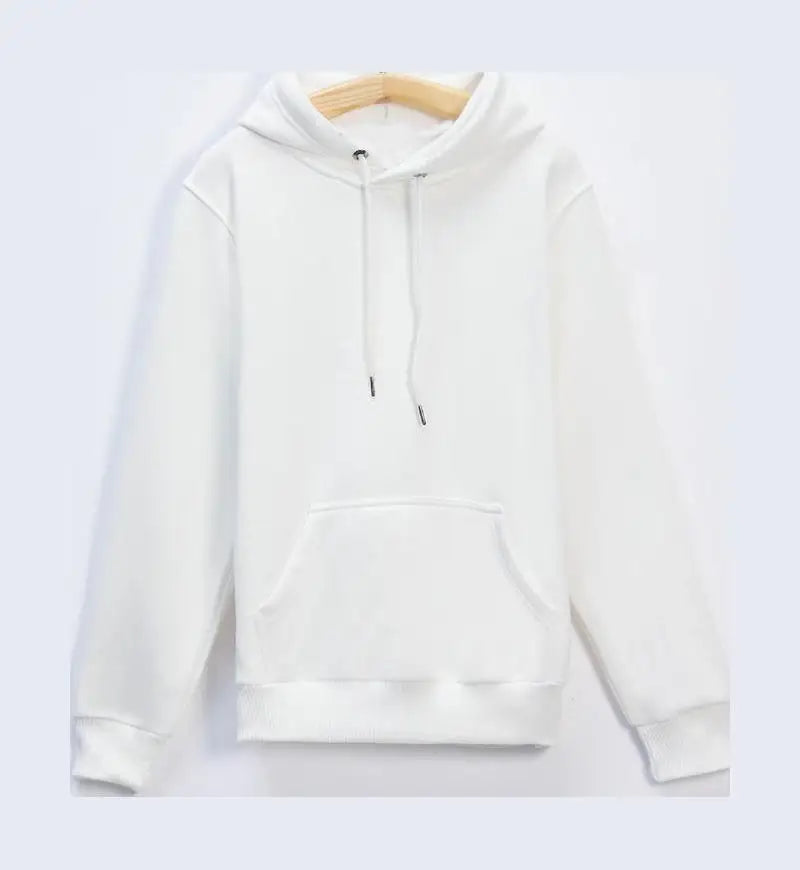 Customized LOGO Sweatshirt Warm Drawstring Men Hoodie for Daily Wear Autumn Winter Solid Color Ribbed Cuff for Daily Wear