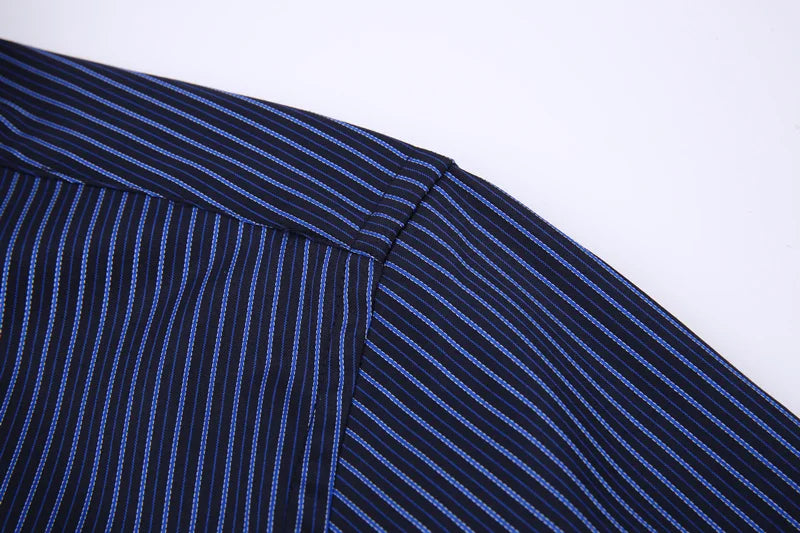Men's Business Casual Social Shirts Oversized Plus Large Size 9XL Long Sleeve Classic Plaid Striped Brand Dress Shirts GOZBKF
