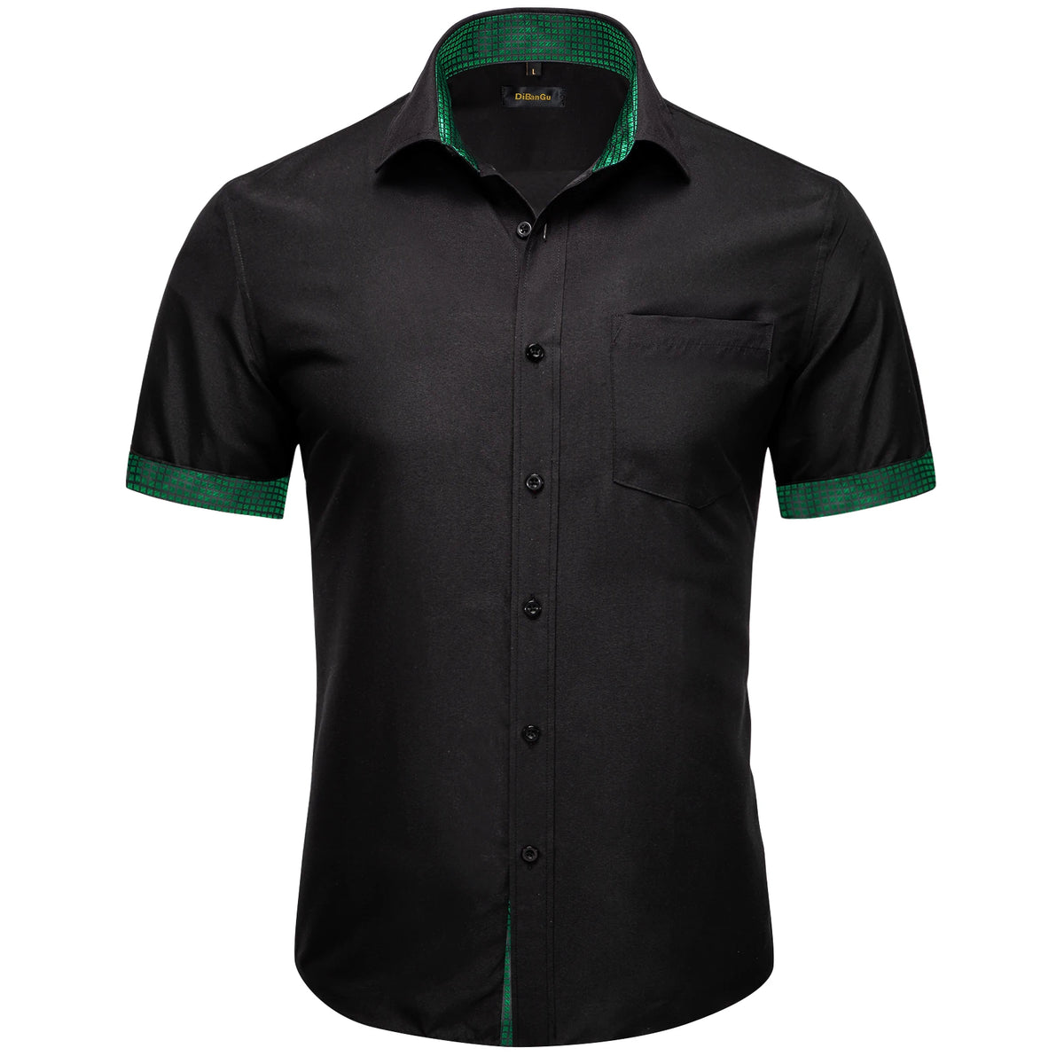 Men Shirts Short Sleeve Cotton Polyester Summer T-shirts Solid Black White Red Business Casual Tops Hawaiian Shirt