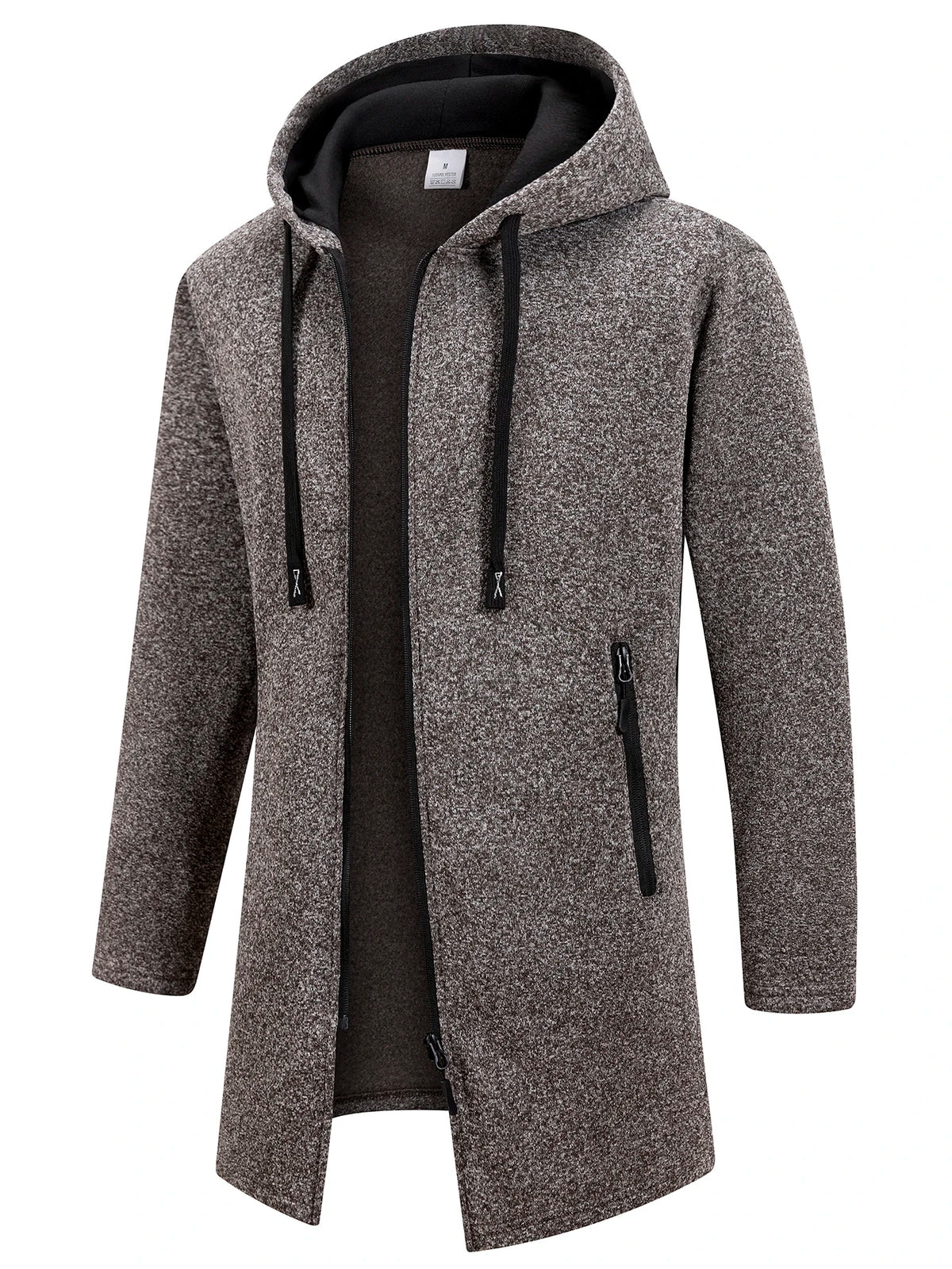 Autumn Winter Warm Fleece Zipper Jacket Men's Long Sleeve Sweatshirts for Men with Zipper Hooded Jacket Coat Warm Streetwear
