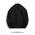 Autumn Winter Men Casual V-Neck Cardigan Sweaters Solid Color Long Sleeve Outerwear Single-breasted Male Loose Knitted Coats