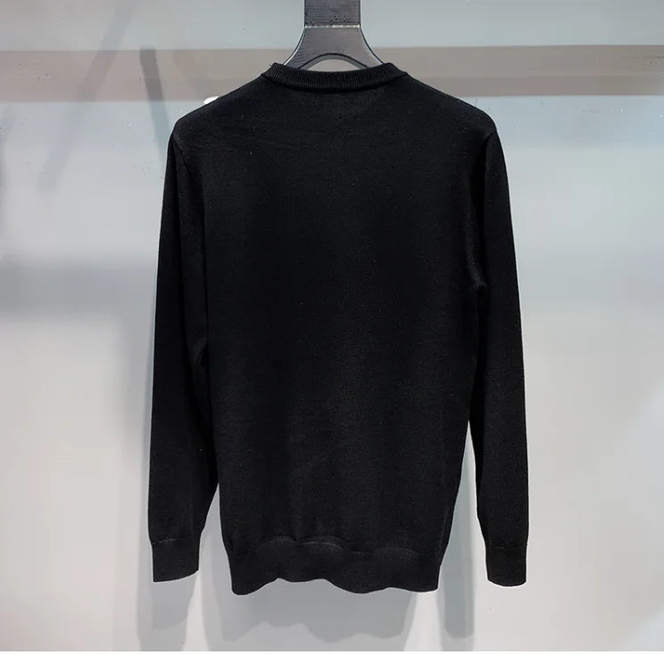 Sweater men designer new round neck luxury brand rhinestones casual top winter plush thick warm knit pullover fashion men's wear