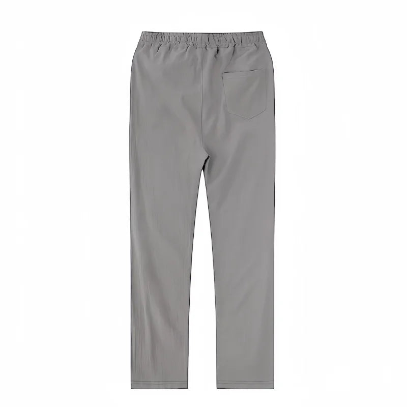 Men's Cotton Linen Pants Joggers Sweatpants Streetwear Breathable Solid Color Vacation Linen Trousers  Autumn Loose casual Pants