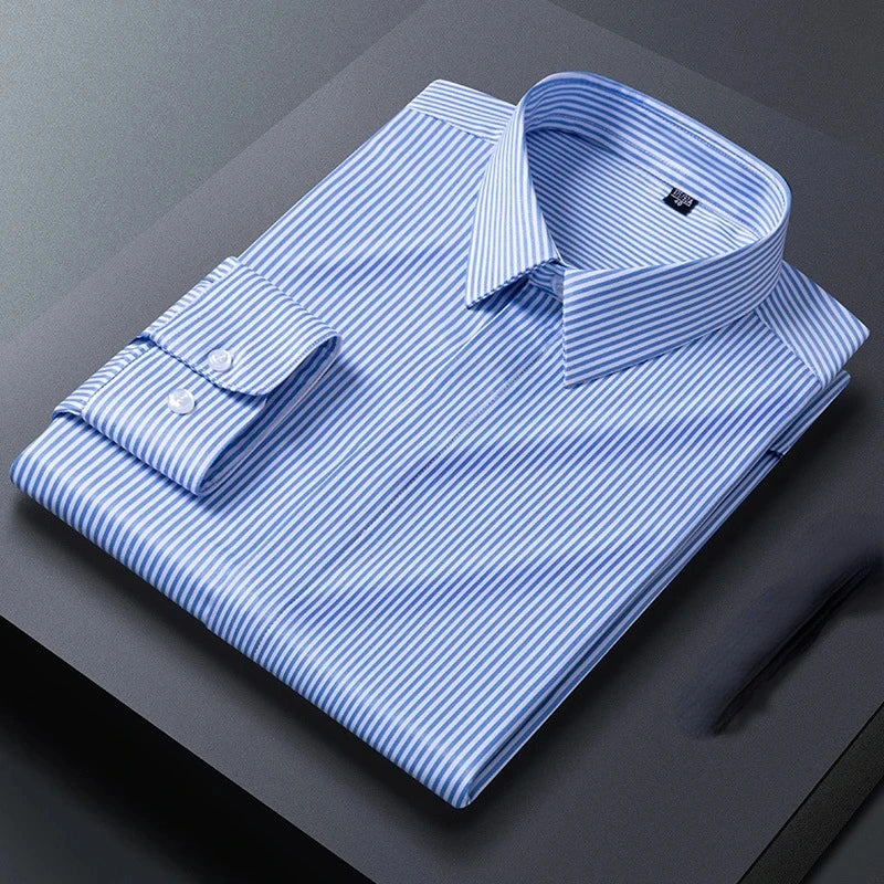8XL Mens Shirts Long Sleeve Big Sizes Anti-wrinkle Business Men Shirt Long Sleeves Dress Shirts For Men Slim Fit Camisa Social