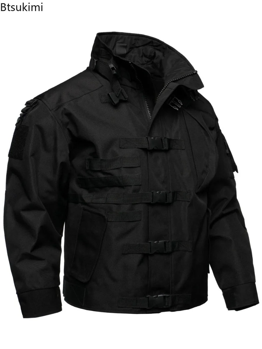 2026 Men's Tactical Cargo Jacket Casual Multi-pocket Wear-resistant Coat Outdoor Waterproof Windbreaker Man Combat Bomber Jacket