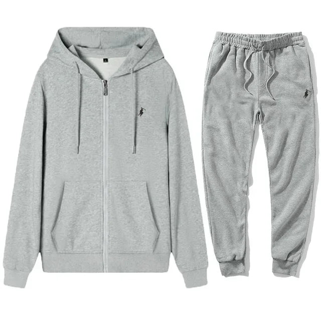 New Men's Fashion Classic Hoodie and Sweatpants Set, Suitable for Autumn and Winter, for Leisure, Fitness and Warmth