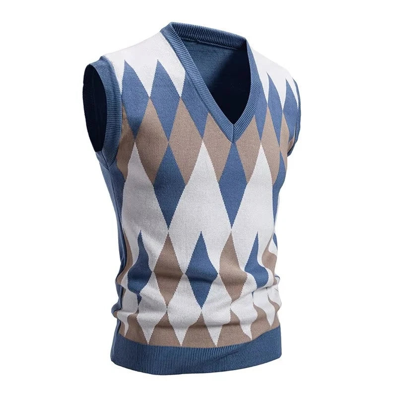 Mens Knitwear Sweatshirts V Neck Sleeveless Knit Vest Casual Slim Fit Pullover Knitted Sweater Lightweight Vests