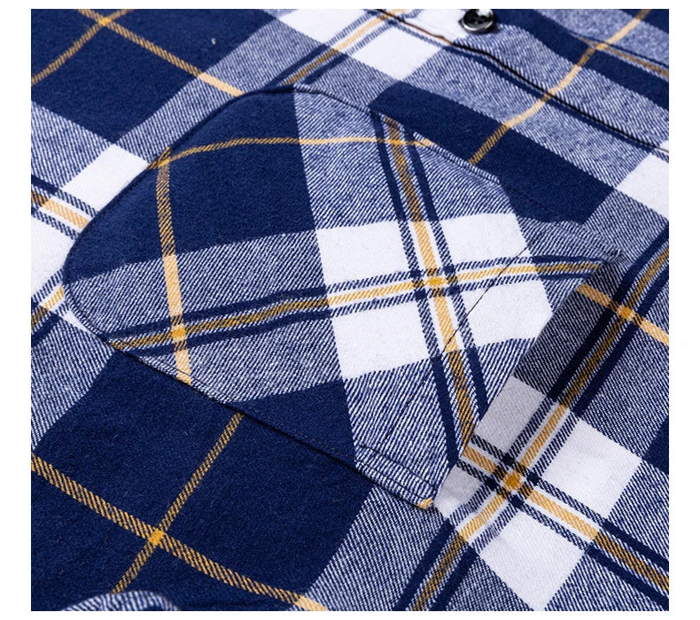Cotton Plaid Casual Long Sleeve Shirts For Man M-11XL Plus Size Winter Warm Flannel Chic Clothes Business Smart Dress Shirts Top