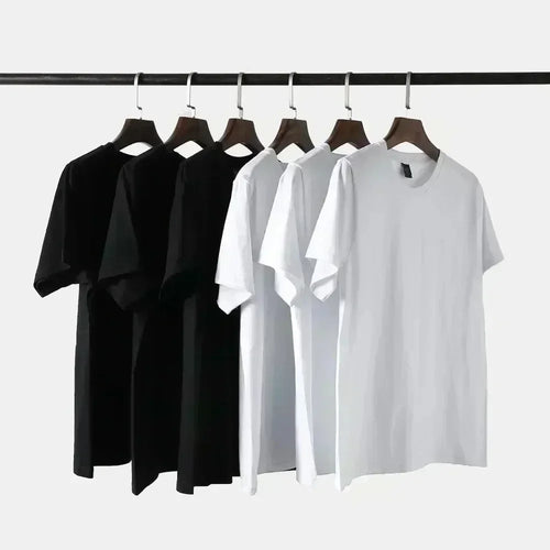 2026 Men Casual Round Neck Short Sleeve Pure Cotton T-Shirt Summer Vacation Top Funny Graphic Tees Y2K Street Wear