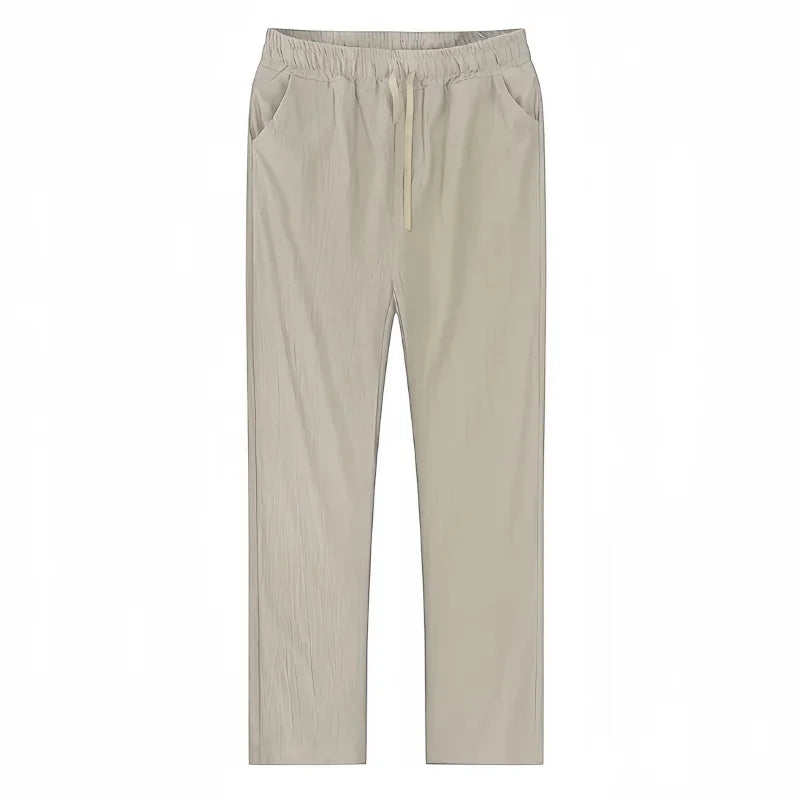 Men's Cotton Linen Pants Joggers Sweatpants Streetwear Breathable Solid Color Vacation Linen Trousers  Autumn Loose casual Pants