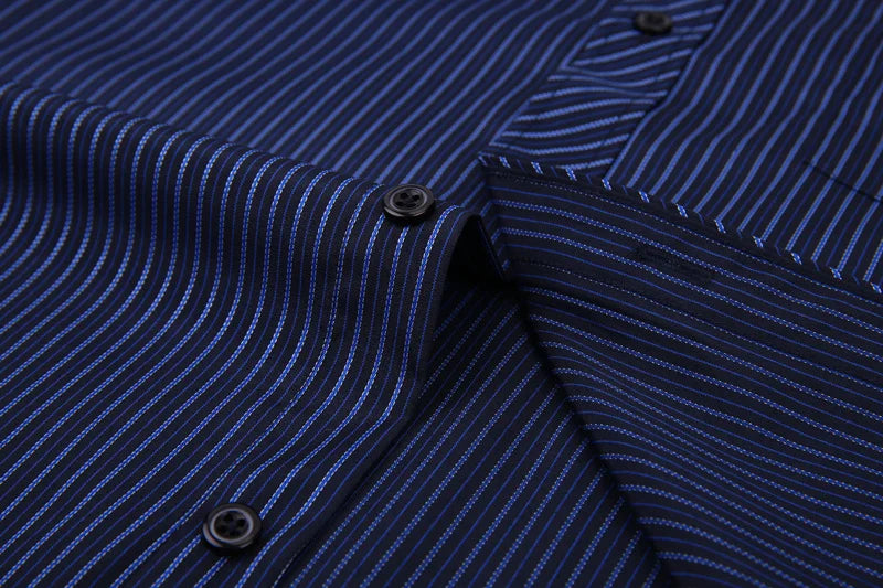 Men's Business Casual Social Shirts Oversized Plus Large Size 9XL Long Sleeve Classic Plaid Striped Brand Dress Shirts GOZBKF